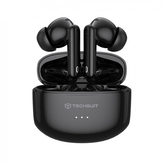 Techsuit Premium Wireless Earbuds Audira Pro (CW1) Bluetooth V5.4, 300mAh, Active Noise Cancelling, 4 Mic Black Techsuit Premium Wireless Earbuds Audira Pro (CW1) Bluetooth V5.4, 300mAh, Active Noise Cancelling, 4 Mic Black