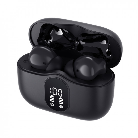 Techsuit Premium Wireless Earbuds WaveBeat 100 (CW3) Bluetooth V5.4, 300mAh, ANC, ENC, 4 Mic Black