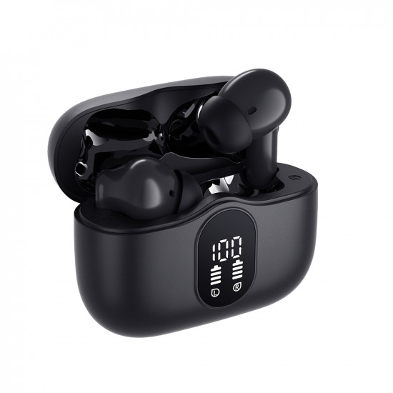 Techsuit Premium Wireless Earbuds WaveBeat 100 (CW3) Bluetooth V5.4, 300mAh, ANC, ENC, 4 Mic Black