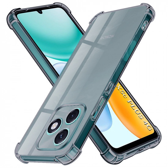 Techsuit Shockproof Clear Silicone Honor X5c Plus Smoke Black