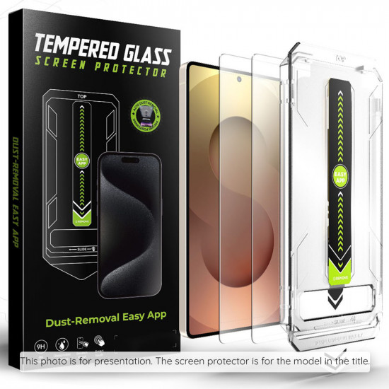Techsuit [Fingerprint Unlock Compatible] TitanGlass CrystalHD (2 pack) Samsung Galaxy S25 FE Clear