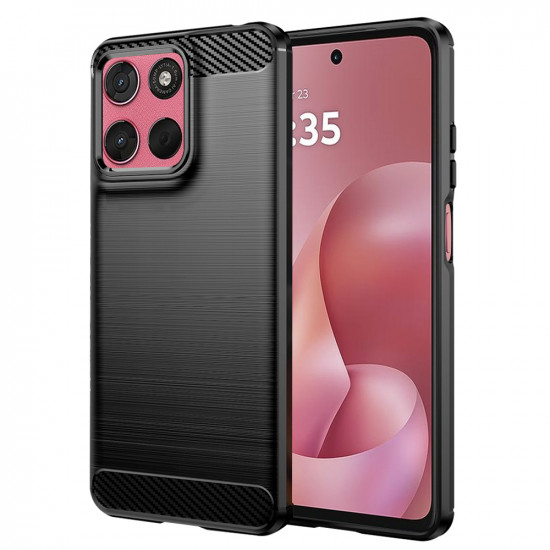 Techsuit Carbon Silicone Motorola Moto G57 Power / G67 Power Black