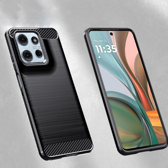 Techsuit Carbon Silicone Motorola Moto G57 Power / G67 Power Black