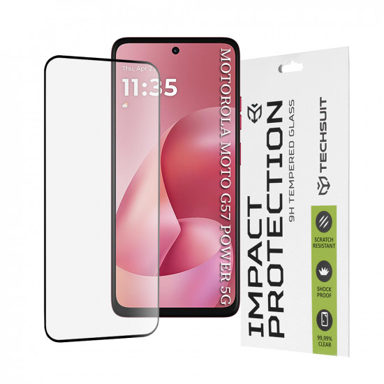 Techsuit 111D Full Cover / Full Glue Glass Motorola Moto G57 Power / G67 Power Black