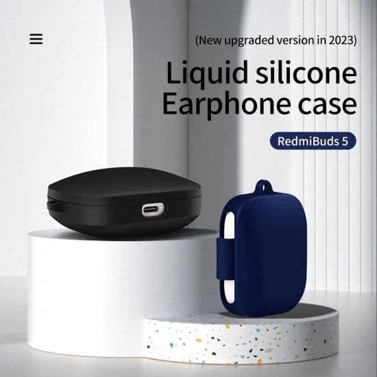 Techsuit Silicone Case for Xiaomi Redmi Buds 5, Smooth Ultrathin Material Black