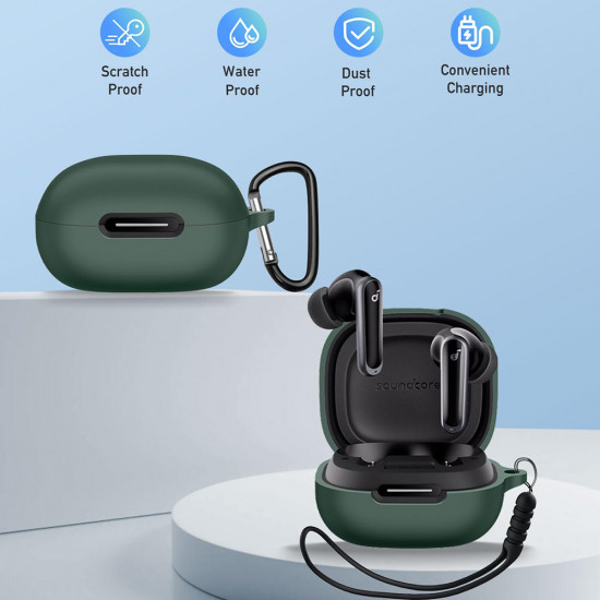 Techsuit Silicone Case for for AirPods 1 / AirPods 2, Smooth Ultrathin Material Black