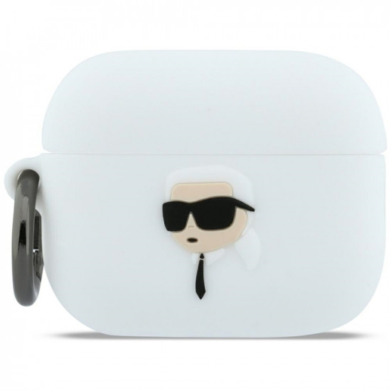 Case Karl Lagerfeld Silicone Karl Head   3D for AirPods Pro 3 white