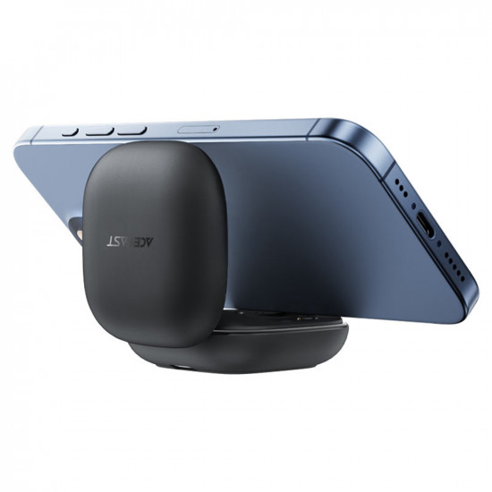 Acefast Wireless Earbuds (W4) In ear TWS, BT v5.4, ENC Noise Cancelling, with Built in Phone Stand, IPX4, 350mAh Black