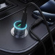Acefast Car Charger (B16) Fast Charge, USB, Type C, 95W, PD3.0, with Type C Cable, 1.2m, Aluminium Alloy Metal Gray