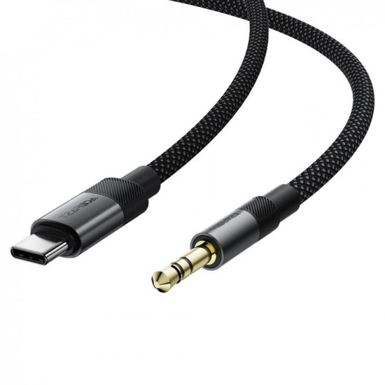 Acefast Audio Cable (J11) Mini Jack 3.5mm to Type C, Aluminum + Nylon Braided, Hi Fi Sound, Plug & Play, 1m Black Acefast Audio Cable (J11) Mini Jack 3.5mm to Type C, Aluminum + Nylon Braided, Hi Fi Sound, Plug & Play, 1m Black