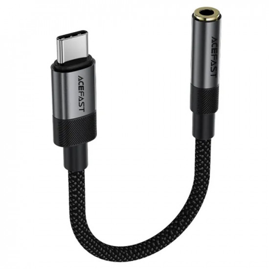 Acefast Audio Adapter (J12) Type C Male to Jack 3.5mm Female, Plug & Play, High fidelity Sound, No Delay, 15cm Black