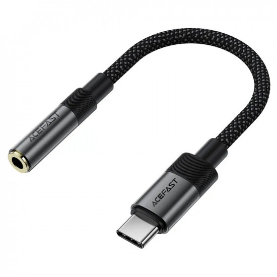 Acefast Audio Adapter (J12) Type C Male to Jack 3.5mm Female, Plug & Play, High fidelity Sound, No Delay, 15cm Black