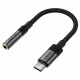 Acefast Audio Adapter (J12) Type C Male to Jack 3.5mm Female, Plug & Play, High fidelity Sound, No Delay, 15cm Black