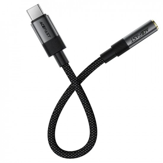 Acefast Audio Adapter (J12) Type C Male to Jack 3.5mm Female, Plug & Play, High fidelity Sound, No Delay, 15cm Black