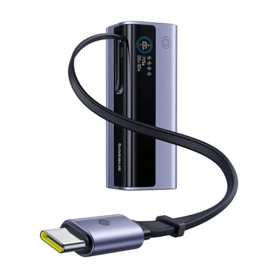 Baseus Power Bank EnerGeek GR11 (E0027B01) with USB C Retractable Cable, 20000mAh, 145W Grey