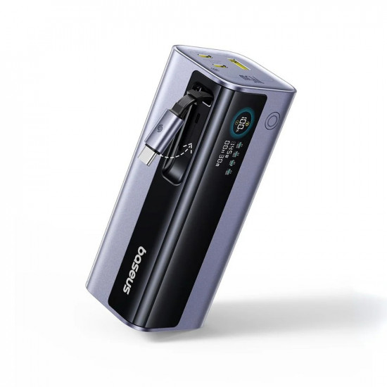 Baseus Power Bank EnerGeek GR11 (E0027B01) with USB C Retractable Cable, 20000mAh, 145W Grey
