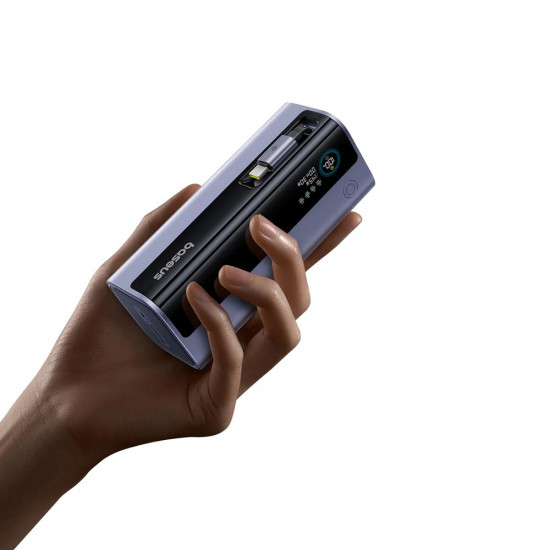 Baseus Power Bank EnerGeek GR11 (E0027B01) with USB C Retractable Cable, 20000mAh, 145W Grey