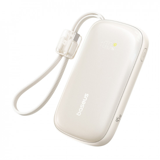 Baseus Power Bank EnerFill FC21 Qpow 3 Ultra (E0027P01) Detachable Cable, 20000mAh, 45W, USB, USB C Natural Titanium Baseus Power Bank EnerFill FC21 Qpow 3 Ultra (E0027P01) Detachable Cable, 20000mAh, 45W, USB, USB C Natural Titanium