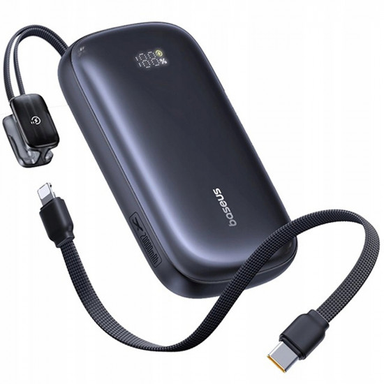 Baseus Power Bank EnerFill FC21 Qpow 3 Ultra (E0027L00) with Detachable Cable, 10000mAh, 22.5W, USB, USB C Cosmic Black Baseus Power Bank EnerFill FC21 Qpow 3 Ultra (E0027L00) with Detachable Cable, 10000mAh, 22.5W, USB, USB C Cosmic Black