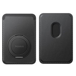 Baseus Magnetic Wallet Stand MagPro 3 (P70385000123 00) Up to 3 Cards, 360° Stand Rotation, RFID Blocking Cosmic Black