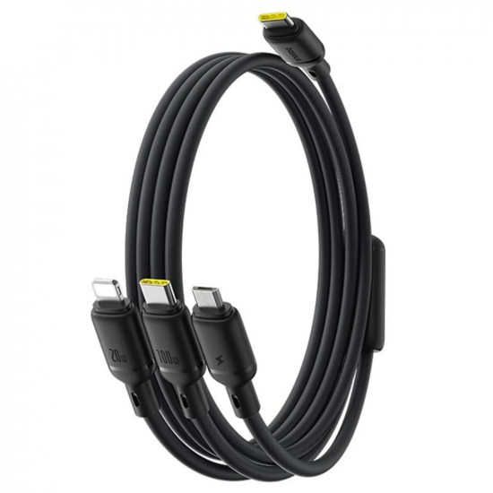 Baseus Data Cable Silky (P10377706123 00) Fast Charge, Type C to Micro USB, Lightning, USB C, 100W, 1.5m Cosmic Black