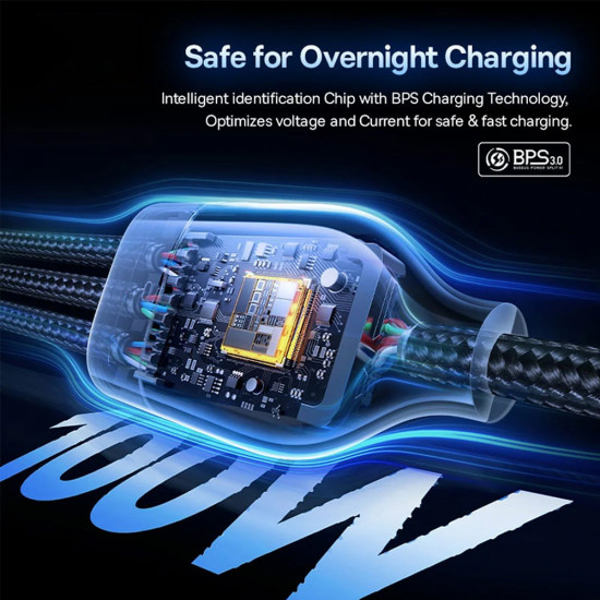 Baseus Data Cable Flash Series 3 (P10377501111 00) Fast Charge, USB, USB C to Lightning, 2x USB C, 100W, 1.5m Black