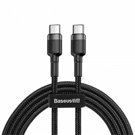 Baseus (2 pack) Data Cable Cafule (E0418500) Fast Charging, USB C to USB C, 60W, 2m Black / Grey Baseus (2 pack) Data Cable Cafule (E0418500) Fast Charging, USB C to USB C, 60W, 2m Black / Grey