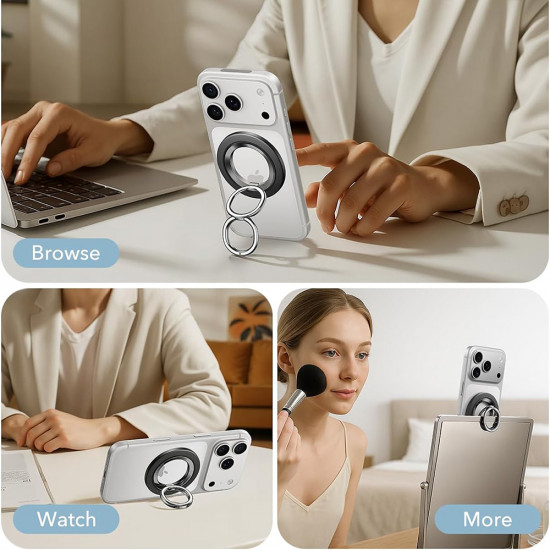 ESR Phone Grip Stand (2K6180161) Magnetic, 360°, 5.2mm Ultra thin, with HaloLock Universal Ring Black