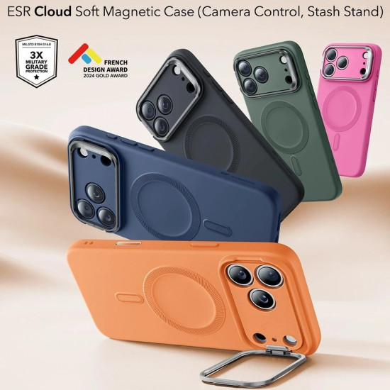 ESR Cloud Soft HaloLock Kickstand iPhone 17 Pro Max Orange