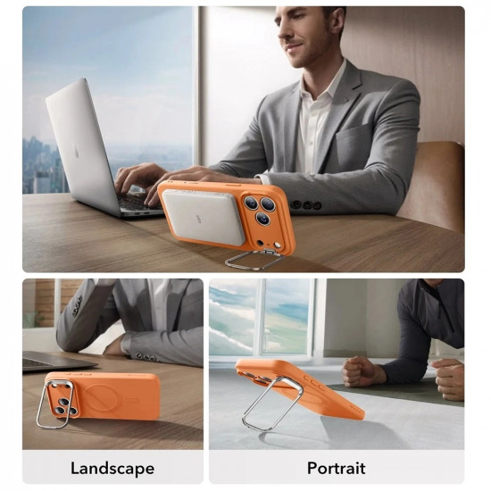 ESR Cloud Soft HaloLock Kickstand iPhone 17 Pro Max Orange