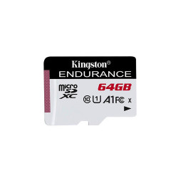 Kingston Memory Card Endurance (SDCE/64GB) MicroSDXC, 64GB, Class 10, UHS I U1, A1 Black / White