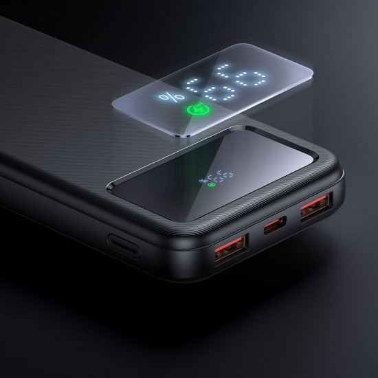 Mcdodo Power Bank (MC 4220) Type C + 2x USB A Ports, 10000mAh, 22.5W, LED Display Black