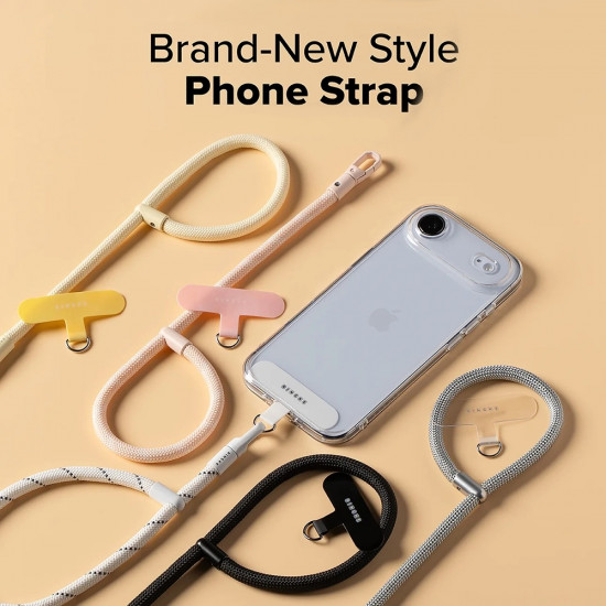 Ringke Universal Holder Hand Strap Link Flow P Type Crossbody Lanyard for Phone Cases, Adjustable Silky Silver