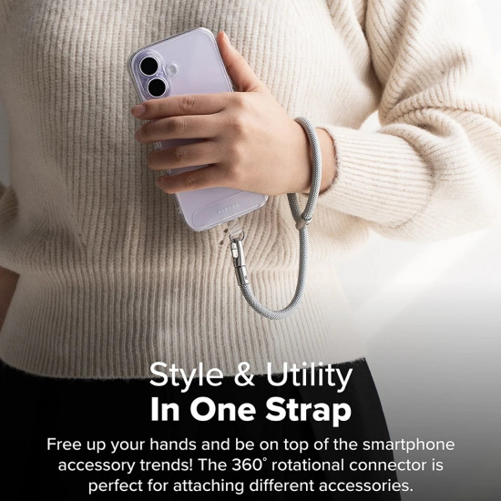 Ringke Universal Holder Hand Strap Link Flow P Type Crossbody Lanyard for Phone Cases, Adjustable Mocha Mousse