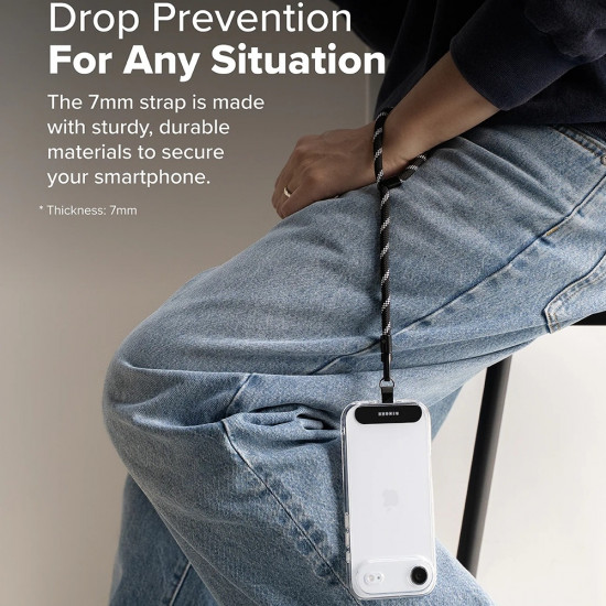 Ringke Universal Holder Hand Strap Link Flow P Type Crossbody Lanyard for Phone Cases, Adjustable Mocha Mousse