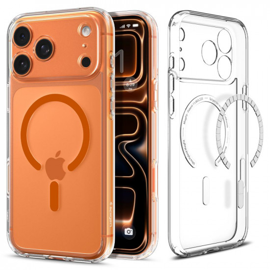 Spigen Ultra Hybrid MagSafe iPhone 17 Pro Clear / Orange Spigen Ultra Hybrid MagSafe iPhone 17 Pro Clear / Orange
