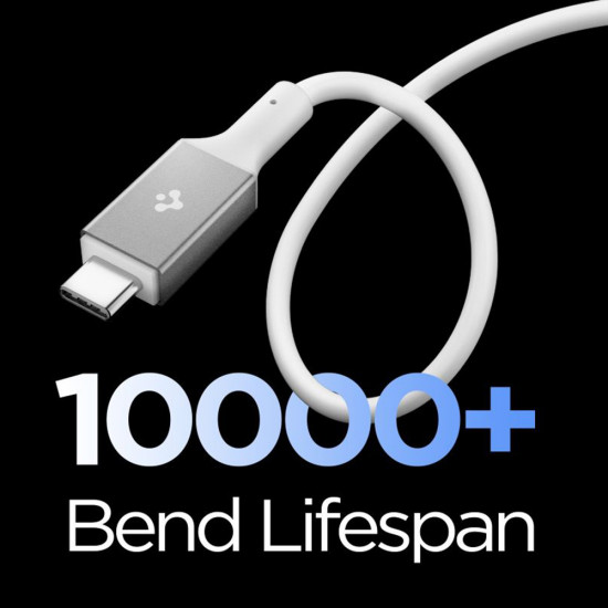Spigen Data Cable Essential (EB24012CC) Fast Charging, Type C to Type C, 240W, 40Gbps, E Marker Chip, 8K, 1.2m White
