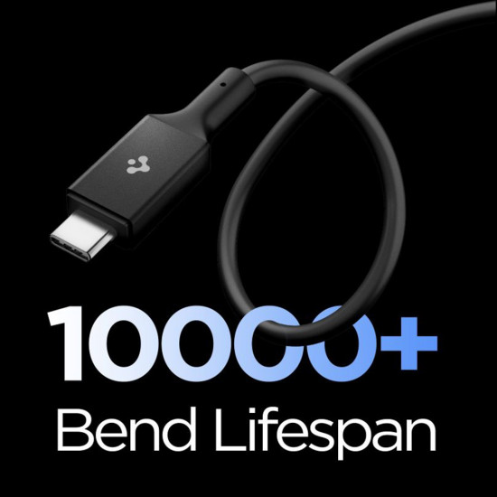 Spigen Data Cable Essential (EB10020CC) Fast Charging, Type C to Type C, 100W, 5Gbps, E Marker Chip, 2m Black Spigen Data Cable Essential (EB10020CC) Fast Charging, Type C to Type C, 100W, 5Gbps, E Marker Chip, 2m Black