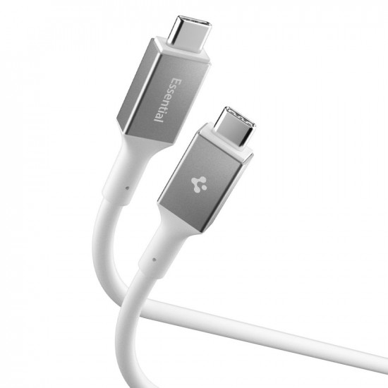 Spigen Data Cable Essential (EB10020CC) Fast Charging, Type C to Type C, 100W, 5Gbps, E Marker Chip, 2m White