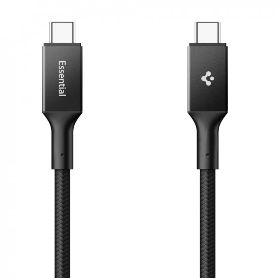 Spigen Data Cable Essential (EB10010CC) Fast Charging, Type C to Type C, 100W, 5Gbps, E Marker Chip, 1m Black Spigen Data Cable Essential (EB10010CC) Fast Charging, Type C to Type C, 100W, 5Gbps, E Marker Chip, 1m Black