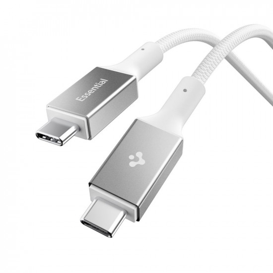 Spigen Data Cable Essential (EB10010CC) Fast Charging, Type C to Type C, 100W, 5Gbps, E Marker Chip, 1m White