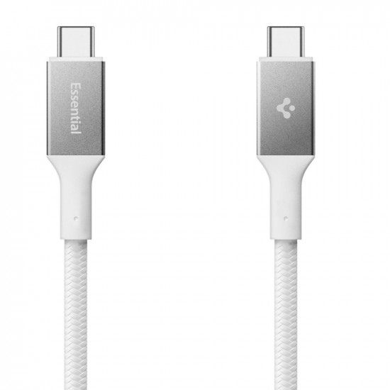 Spigen Data Cable Essential (EB10010CC) Fast Charging, Type C to Type C, 100W, 5Gbps, E Marker Chip, 1m White