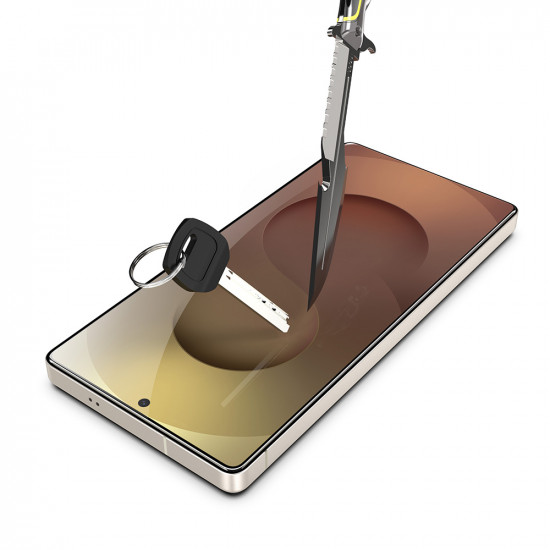 Techsuit [Fingerprint Unlock Compatible] TitanGlass CrystalHD Samsung Galaxy S26 Clear