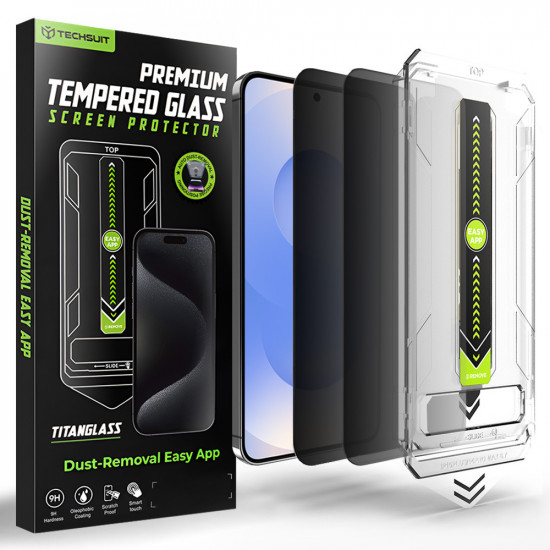 Techsuit [Fingerprint Unlock Compatible] TitanGlass CrystalHD (2 pack) Samsung Galaxy S26 Privacy