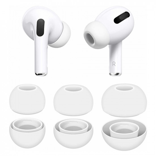 Techsuit (3 pack) Replacement Ear Tips AirVibe (ET2) for Apple AirPods Pro 3, Premium Silicone XS, S, L Sizes White Techsuit (3 pack) Replacement Ear Tips AirVibe (ET2) for Apple AirPods Pro 3, Premium Silicone XS, S, L Sizes White
