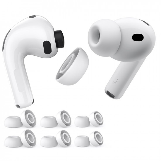 Techsuit (3 pack) Replacement Ear Tips AirVibe (ET2) for Apple AirPods Pro 3, Premium Silicone XS, S, L Sizes White Techsuit (3 pack) Replacement Ear Tips AirVibe (ET2) for Apple AirPods Pro 3, Premium Silicone XS, S, L Sizes White