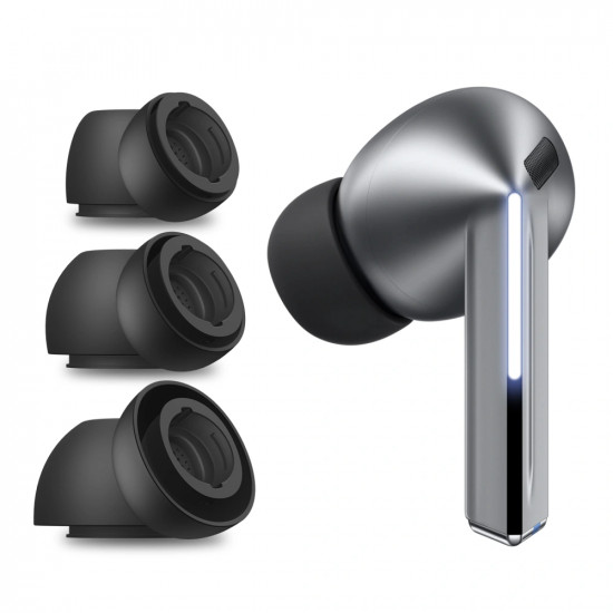 Techsuit (3 pack) Replacement Ear Tips AirVibe (ET3) for Samsung Galaxy Buds 3 Pro, Premium Silicone S, M, L Sizes White