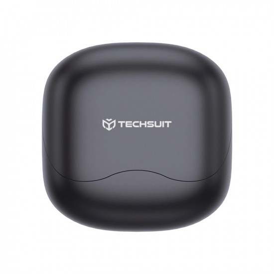 Techsuit Premium Wireless Earbuds EchoFit Pro (CW5) Bluetooth V5.4, ANC, ENC, 400mAh, Multi Connect, Fast Charging, 6 Mic Black