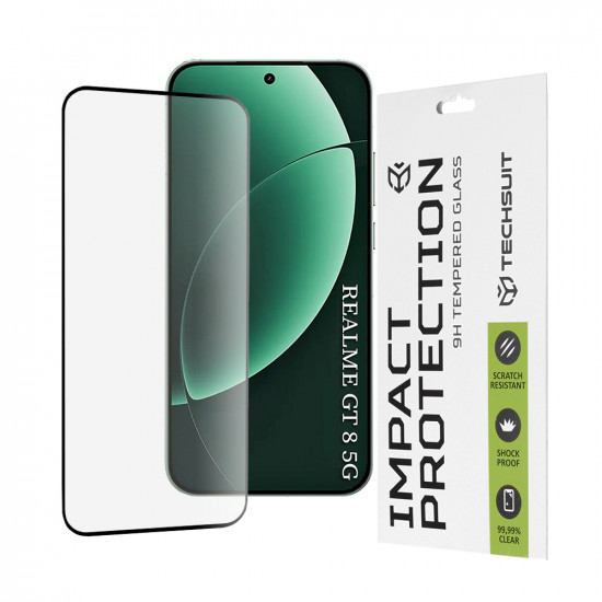 Techsuit 111D Full Cover / Full Glue Glass Realme GT 8 Pro Black