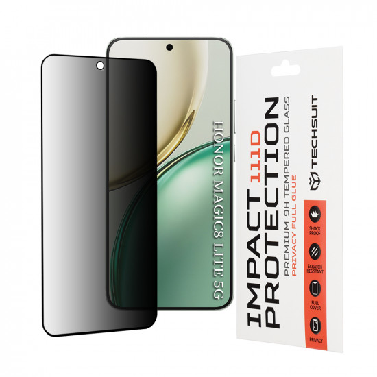 Techsuit 111D Privacy Full Glue Honor Magic8 Lite Black Techsuit 111D Privacy Full Glue Honor Magic8 Lite Black